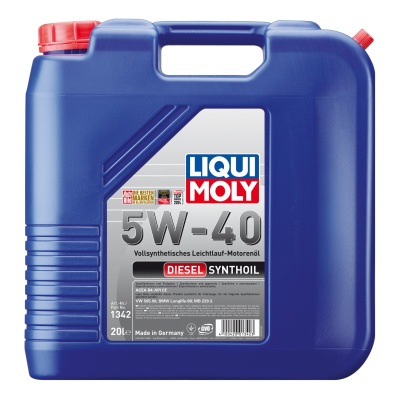 Моторное масло LIQUI MOLY Diesel Synthoil 5W-40 синтетическое дизельное 20л (1342) Моторное масло LIQUI MOLY Diesel Synthoil 5W-40 синтетическое дизельное 20л (1342)