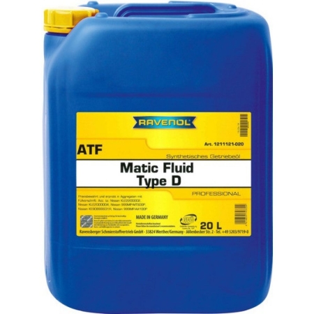 Трансмиссионное масло RAVENOL ATF Matic Fluid Type D 20л (4014835743724)