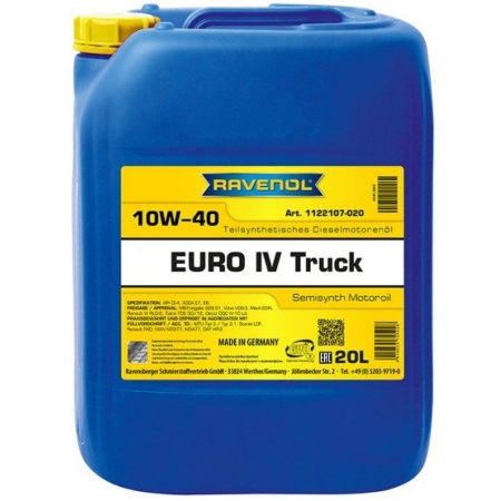 Моторное масло RAVENOL EURO IV Truck 10W-40 20л (4014835725928)