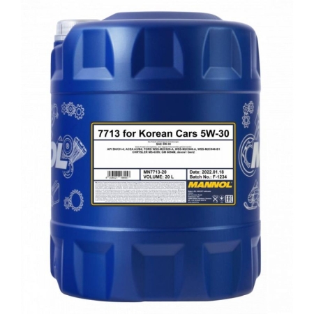 Моторное масло Mannol 7713 FOR KOREAN CARS 5W-30 20л (7023)
