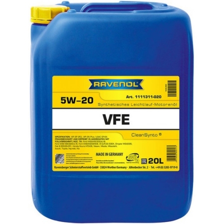 Моторное масло RAVENOL VFE 5W-20 20л (4014835846173)