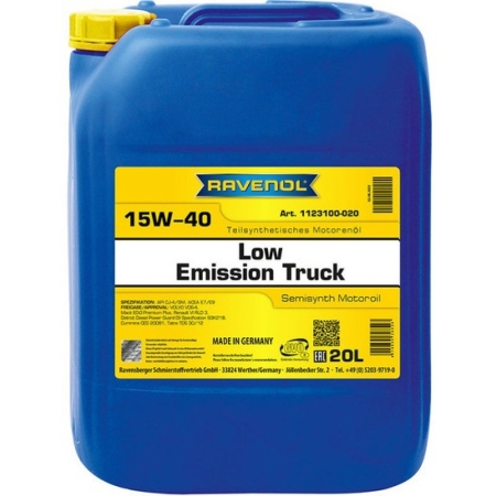 Моторное масло RAVENOL Low Emission Truck 15W-40 20л (4014835726024)