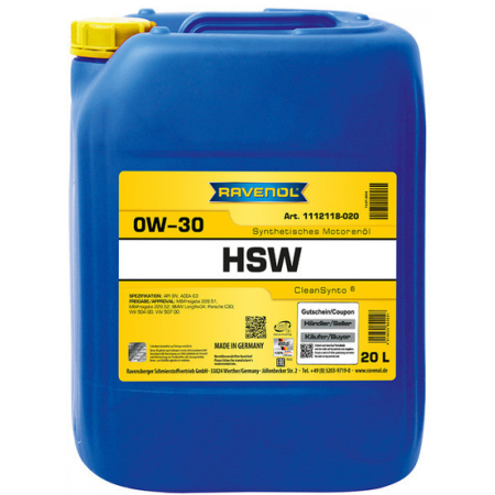 Моторное масло RAVENOL HSW 0W-30 20л (4014835889651)