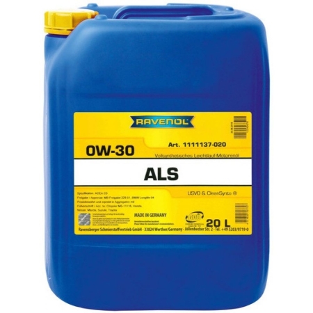 Моторное масло RAVENOL Arctic Low SAPS ALS 0W-30 20л (4014835797727)