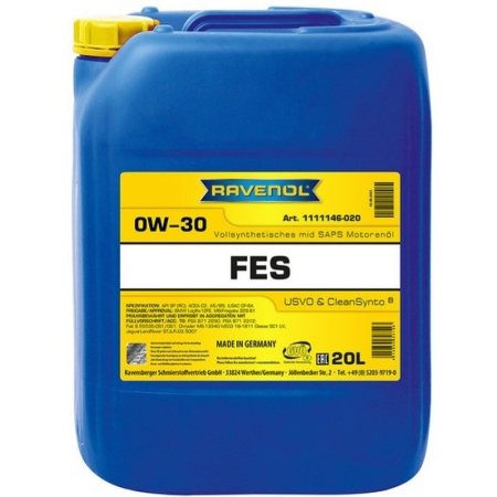 Моторное масло RAVENOL FES 0W-30 20л (4014835853188)