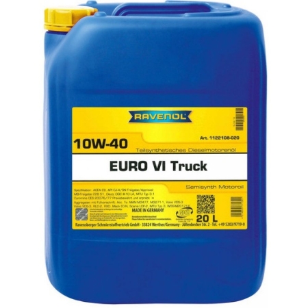 Моторное масло RAVENOL EURO VI Truck 10W-40 20л (4014835771321)