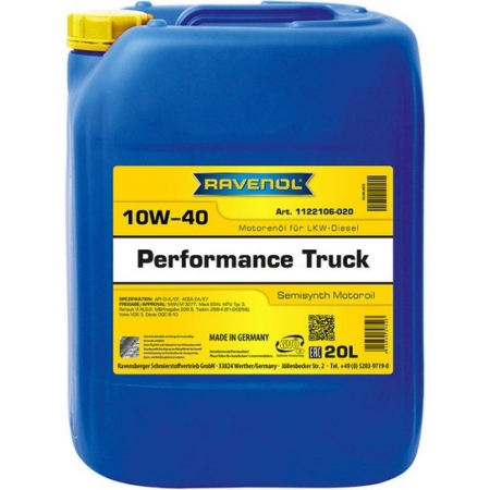 Моторное масло RAVENOL Performance Truck 10W-40 20л (4014835737525)