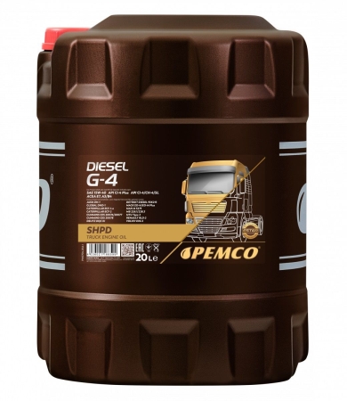 Моторное масло PEMCO DIESEL G-4 SHPD 15W-40 CI-4 Plus/CI-4/CH-4/SL HC-синтетическое, 20л (PM0704-20)