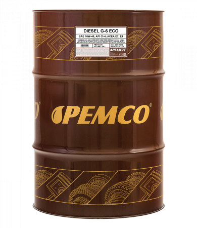 Моторное масло PEMCO DIESEL G-6 UHPD ECO 10W-40 CI-4 синтетическое, 208л (PM0706-DR)