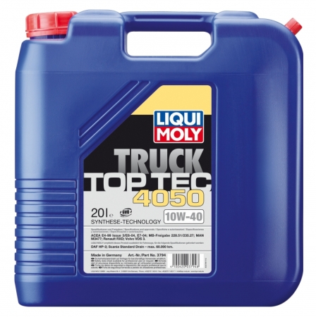 Моторное масло LIQUI MOLY Top Tec Truck 4050 10W-40 синтетическое дизельное 20л (3794)