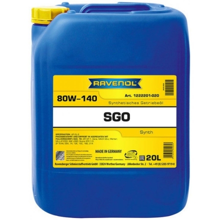 Трансмиссионное масло RAVENOL Getriebeoel SGO 80W-140 20л (4014835849853)