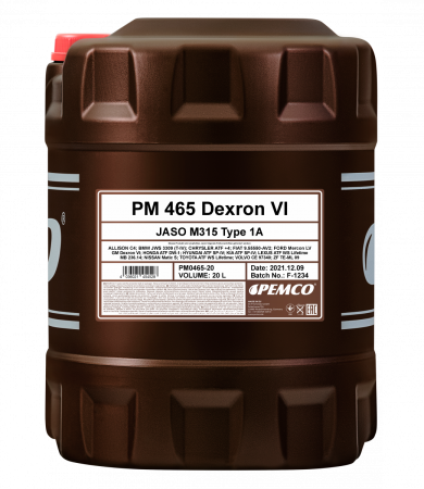 Трансмиссионное масло PEMCO 465 Dexron VI синтетическое, 20л (PM0465-20)