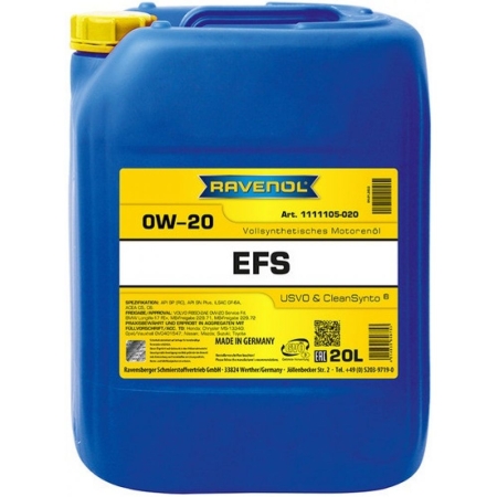 Моторное масло RAVENOL EFS EcoFullSynth 0W-20 20л (4014835846753)