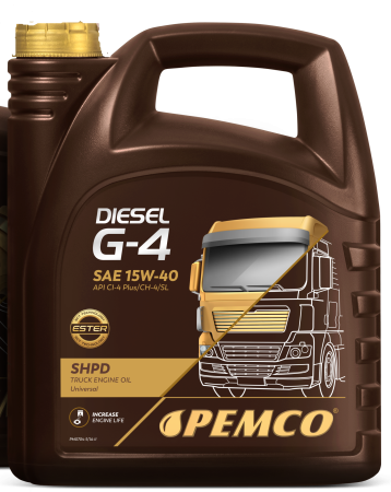Моторное масло PEMCO DIESEL G-4 SHPD 15W-40 CI-4 Plus/CI-4/CH-4/SL HC-синтетическое, 5л (PM0704-5)