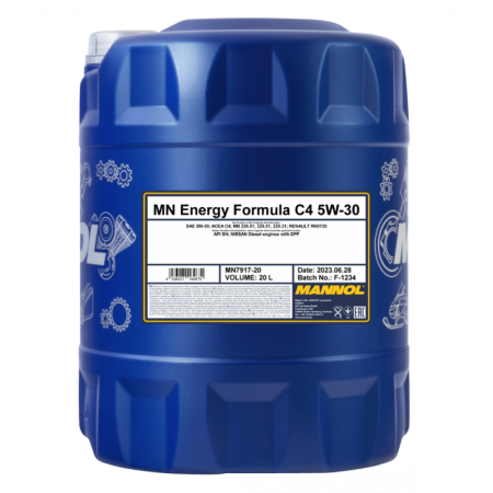 Моторное масло Mannol 7917 ENERGY FORMULA C4 5W-30 20л (791720)